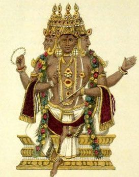 Brahma hindu con tres caras