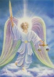 ángel Jeliel con espada y balanza