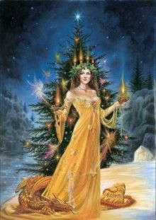 yule y árbol de navidad