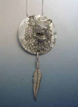 colgante lobo tótem amuleto nativos americanos