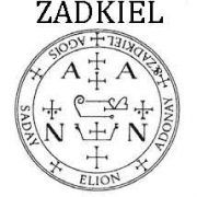 sello de ZADKIEL, angel talismán de plata