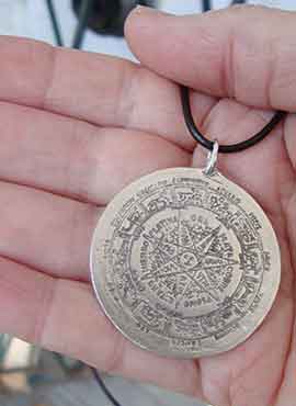 gran medalla del talismán vitriolum planetario, símbolo mágico para conseguir cualquier deseo. colgante de plata